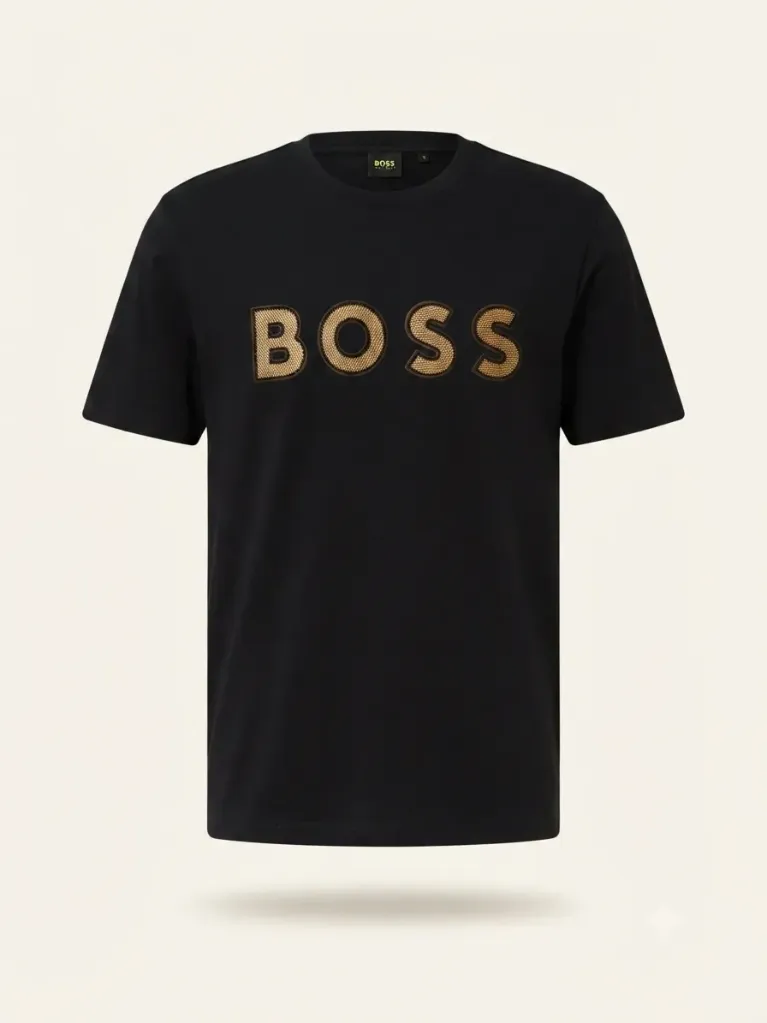[SS-BOSS-1027-L-BLA] T-shirt Boss embroidery (Black, L)
