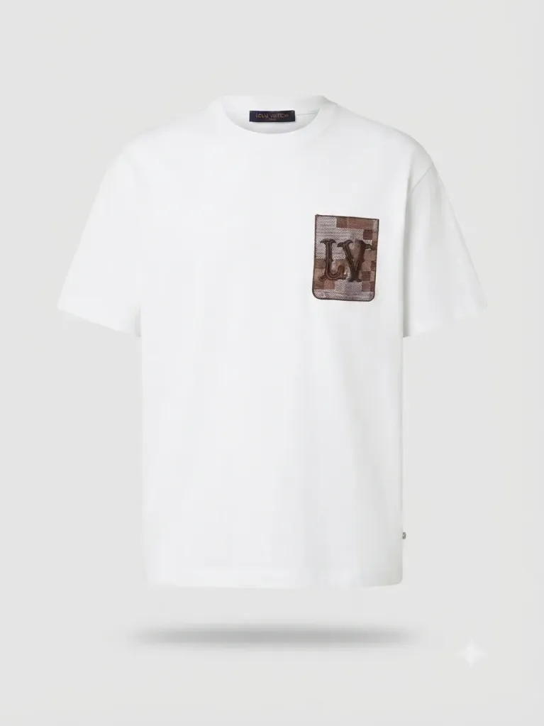 [SS-LV-1030-L-BLA] T-shirt LV embroidery (Black, L)