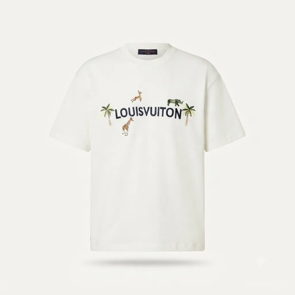 [SS-LV-1042-L-BLA] T-shirt Louis Vuitton print (Black, L)