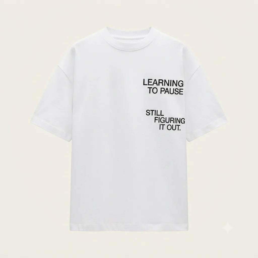 T-shirt Zara LEARNING TO PAUSE logo print (S)