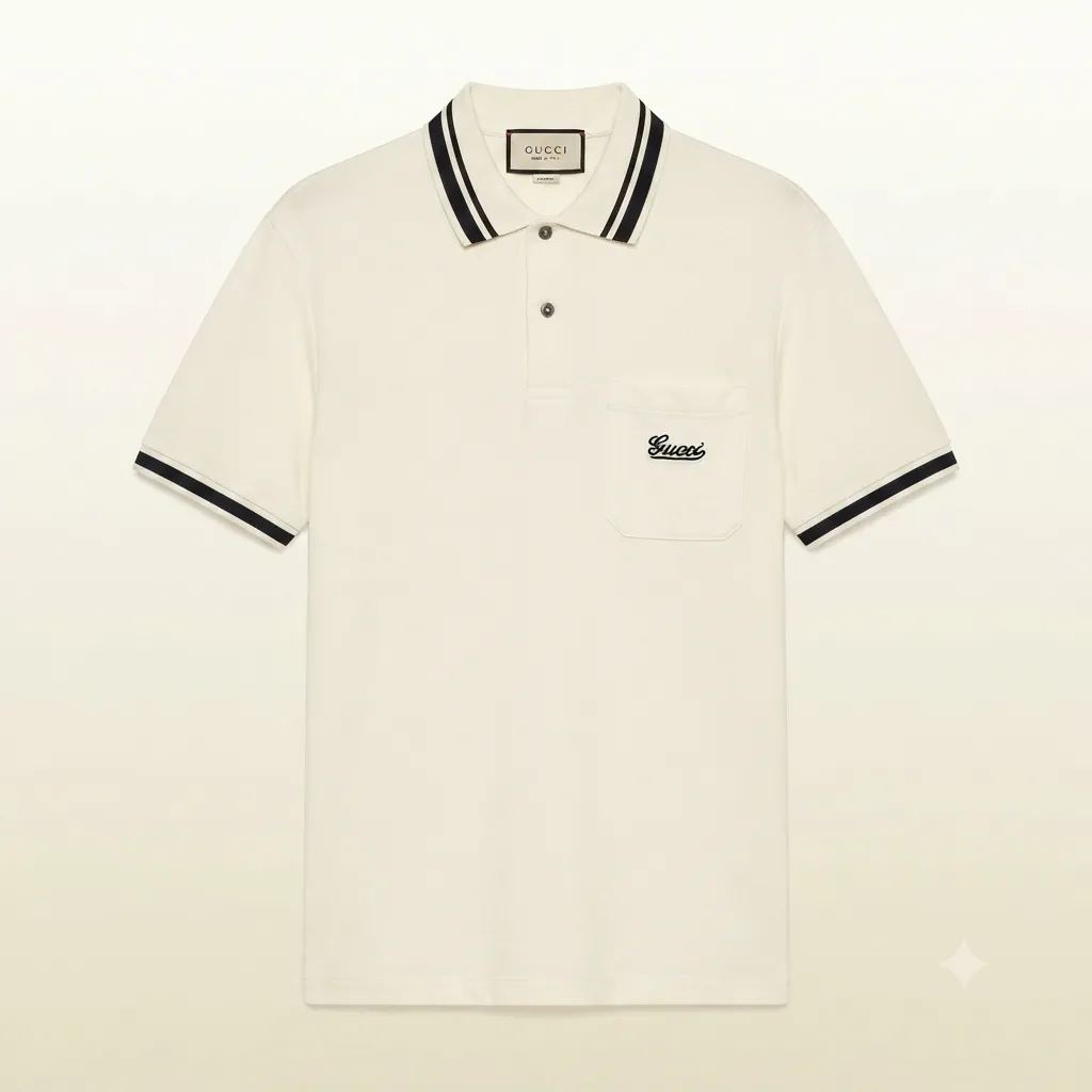 T-shirt polo GUCCI contrast tie (Black, M)